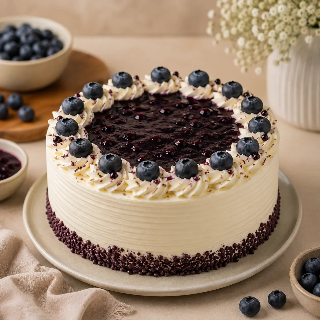 Blueberry Cream Cake